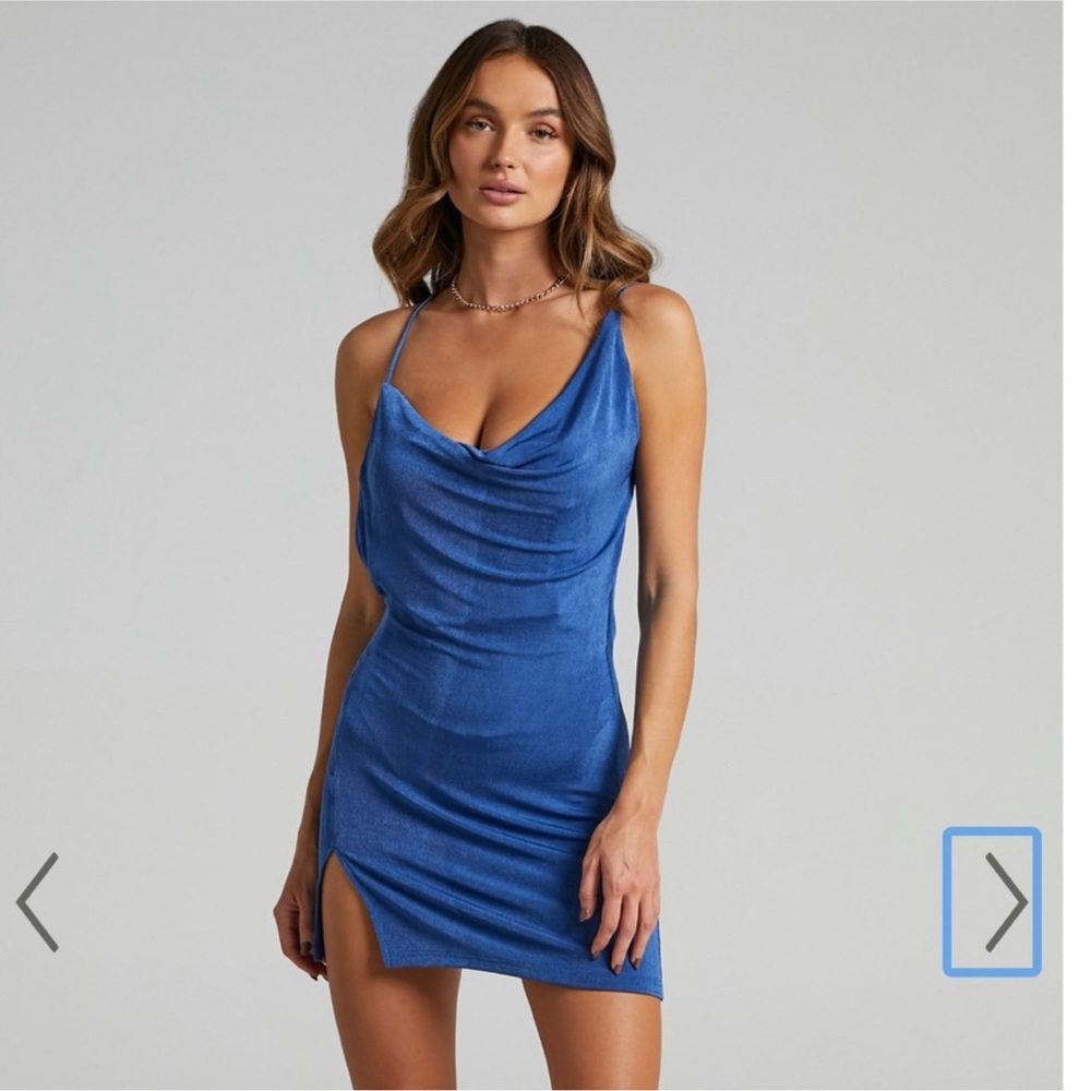 Showpo royal blue Crowl Asymmetrical dress